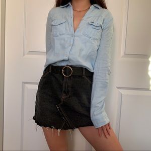 baby blue abercrombie button down shirt